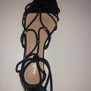 Black and gold Aldo sandals